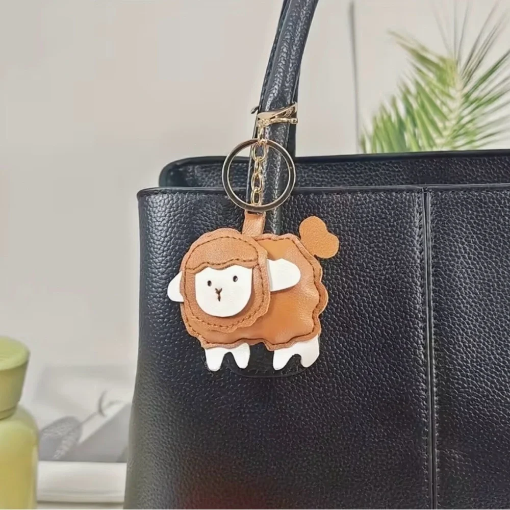 New Adorable Sheep Keychain - Tan and White - Picture 3 of 3